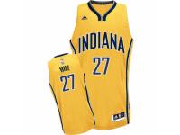 Men Adidas Indiana Pacers #27 Jordan Hill Swingman Gold Alternate NBA Jersey