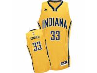 Men Adidas Indiana Pacers #33 Myles Turner Swingman Gold Alternate NBA Jersey