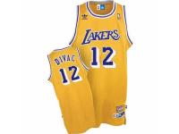 Men Adidas Los Angeles Lakers #12 Vlade Divac Swingman Gold Throwback NBA Jersey