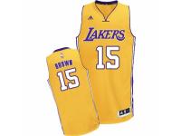 Men Adidas Los Angeles Lakers #15 Jabari Brown Swingman Gold Home NBA Jersey