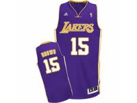 Men Adidas Los Angeles Lakers #15 Jabari Brown Swingman Purple Road NBA Jersey