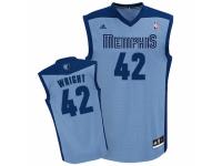 Men Adidas Memphis Grizzlies #42 Lorenzen Wright Swingman Light Blue Alternate NBA Jersey