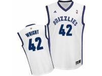 Men Adidas Memphis Grizzlies #42 Lorenzen Wright Swingman White Home NBA Jersey