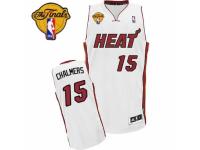 Men Adidas Miami Heat #15 Mario Chalmers Swingman White Home Finals Patch NBA Jersey