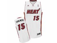 Men Adidas Miami Heat #15 Mario Chalmers Swingman White Home NBA Jersey