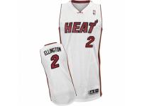 Men Adidas Miami Heat #2 Wayne Ellington Authentic White Home NBA Jersey