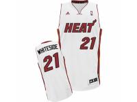 Men Adidas Miami Heat #21 Hassan Whiteside Swingman White Home NBA Jersey