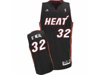 Men Adidas Miami Heat #32 Shaquille ONeal Swingman Black Road NBA Jersey