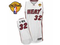 Men Adidas Miami Heat #32 Shaquille ONeal Swingman White Home Finals Patch NBA Jersey