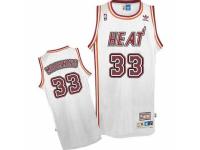 Men Adidas Miami Heat #33 Alonzo Mourning Swingman White Throwback NBA Jersey