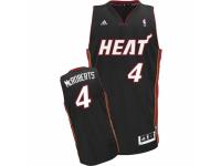 Men Adidas Miami Heat #4 Josh McRoberts Swingman Black Road NBA Jersey