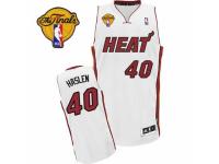 Men Adidas Miami Heat #40 Udonis Haslem Swingman White Home Finals Patch NBA Jersey