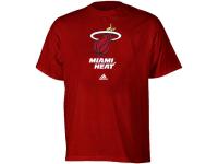 Men adidas Miami Heat Full Primary Logo T-Shirt - Red