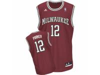 Men Adidas Milwaukee Bucks #12 Jabari Parker Swingman Red Alternate NBA Jersey