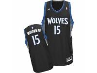 Men Adidas Minnesota Timberwolves #15 Shabazz Muhammad Swingman Black Alternate NBA Jersey