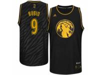 Men Adidas Minnesota Timberwolves #9 Ricky Rubio Swingman Black Precious Metals Fashion NBA Jersey