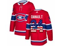 Men Adidas Montreal Canadiens #24 Phillip Danault Red USA Flag Fashion NHL Jersey