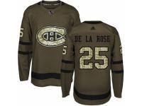 Men Adidas Montreal Canadiens #25 Jacob de la Rose Green Salute to Service NHL Jersey