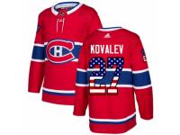 Men Adidas Montreal Canadiens #27 Alexei Kovalev Red USA Flag Fashion NHL Jersey