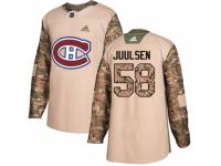 Men Adidas Montreal Canadiens #58 Noah Juulsen Camo Veterans Day Practice NHL Jersey