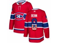 Men Adidas Montreal Canadiens #8 Jordie Benn Red USA Flag Fashion NHL Jersey