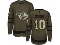 Men Adidas Nashville Predators #10 Colton Sissons Green Salute to Service NHL Jersey