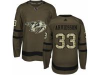 Men Adidas Nashville Predators #33 Viktor Arvidsson Green Salute to Service NHL Jersey