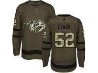 Men Adidas Nashville Predators #52 Matt Irwin Green Salute to Service NHL Jersey