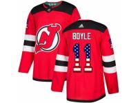 Men Adidas New Jersey Devils #11 Brian Boyle Red USA Flag Fashion NHL Jersey