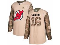 Men Adidas New Jersey Devils #16 Steve Santini Camo Veterans Day Practice NHL Jersey