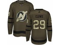 Men Adidas New Jersey Devils #29 Ryane Clowe Green Salute to Service NHL Jersey