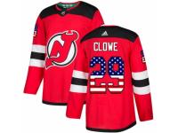 Men Adidas New Jersey Devils #29 Ryane Clowe Red USA Flag Fashion NHL Jersey