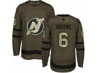 Men Adidas New Jersey Devils #6 Andy Greene Green Salute to Service NHL Jersey