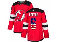 Men Adidas New Jersey Devils #6 Andy Greene Red USA Flag Fashion NHL Jersey