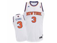 Men Adidas New York Knicks #3 John Starks Swingman White Home NBA Jersey