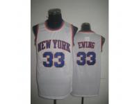 Men Adidas New York Knicks #33 Patrick Ewing Swingman White Throwback NBA Jersey
