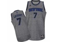 Men Adidas New York Knicks #7 Carmelo Anthony Swingman Grey Static Fashion NBA Jersey