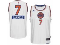 Men Adidas New York Knicks #7 Carmelo Anthony Swingman White 2014-15 Christmas Day NBA Jersey