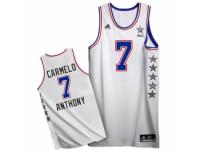 Men Adidas New York Knicks #7 Carmelo Anthony Swingman White 2015 All Star NBA Jersey