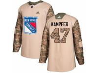 Men Adidas New York Rangers #47 Steven Kampfer Camo Veterans Day Practice NHL Jersey