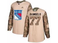 Men Adidas New York Rangers #77 Anthony DeAngelo Camo Veterans Day Practice NHL Jersey