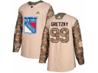 Men Adidas New York Rangers #99 Wayne Gretzky Camo Veterans Day Practice NHL Jersey
