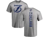 Men Adidas NHL Tampa Bay Lightning #24 Ryan Callahan Backer Ash T-Shirt Adidas