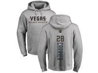 Men Adidas NHL Vegas Golden Knights #28 William Carrier Backer Gray Pullover Hoodie Adidas