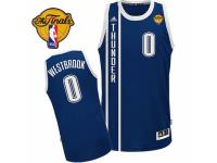 Men Adidas Oklahoma City Thunder #0 Russell Westbrook Swingman Navy Blue Alternate Finals Patch NBA Jersey