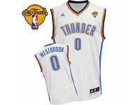 Men Adidas Oklahoma City Thunder #0 Russell Westbrook Swingman White Home Finals Patch NBA Jersey