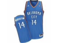 Men Adidas Oklahoma City Thunder #14 D.J. Augustin Swingman Royal Blue Road NBA Jersey