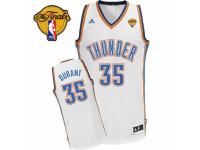 Men Adidas Oklahoma City Thunder #35 Kevin Durant Swingman White Home Finals Patch NBA Jersey
