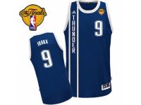 Men Adidas Oklahoma City Thunder #9 Serge Ibaka Swingman Navy Blue Alternate Finals Patch NBA Jersey