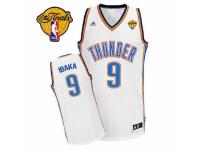 Men Adidas Oklahoma City Thunder #9 Serge Ibaka Swingman White Home Finals Patch NBA Jersey